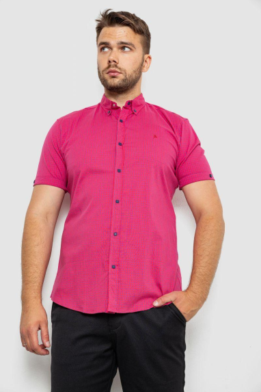 Сорочка чоловіча з принтом, колір рожевий, 214R4564-4 XXXL, 54, XXXL