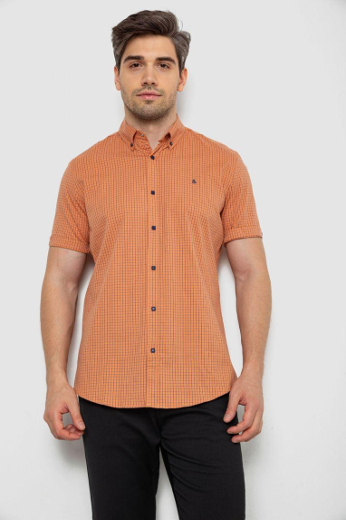 Сорочка чоловіча з принтом, колір помаранчевий, 214R4564-4 XXL