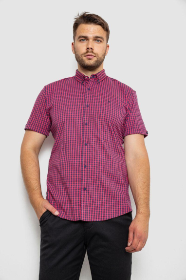 Сорочка чоловіча в клітинку, колір червоний, 214R4564-1 XL, 50, XL