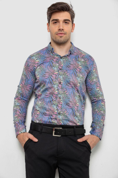 Сорочка чоловіча з принтом, колір різноколір, 214R3221 XXL, 52, XXL