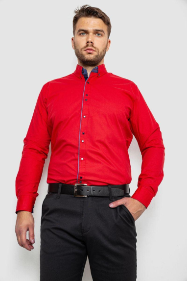 Сорочка чоловіча з принтом, колір червоний, 214R3092 5XL, 58, 5XL