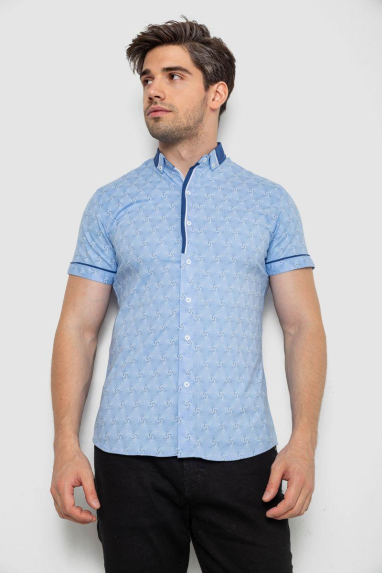 Сорочка чоловіча з коротким рукавом, колір бузковий, 214R3071 XL, 50, XL