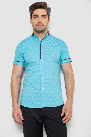 Сорочка чоловіча з коротким рукавом, колір блакитний, 214R3071 XL, 50, XL
