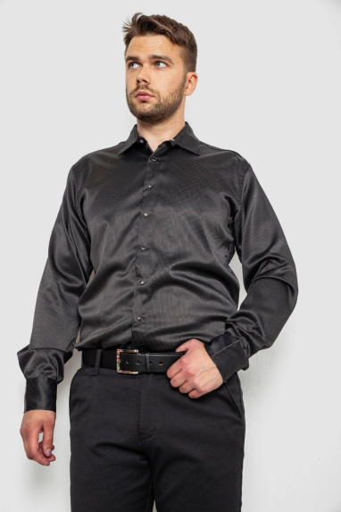 Сорочка чоловіча, колір чорний, 214R3061 XXL, 52, XXL