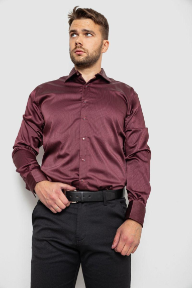 Сорочка чоловіча, колір бордовий, 214R3061 XL, 50, XL