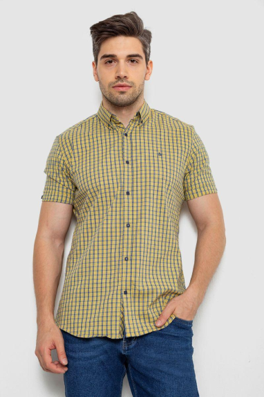Сорочка чоловіча в клітку, колір жовтий, 214R2445 XXXL
