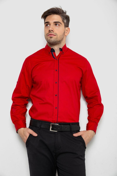 Сорочка чоловіча з принтом, колір червоний, 214R16111-1 6XL, 60, 6XL