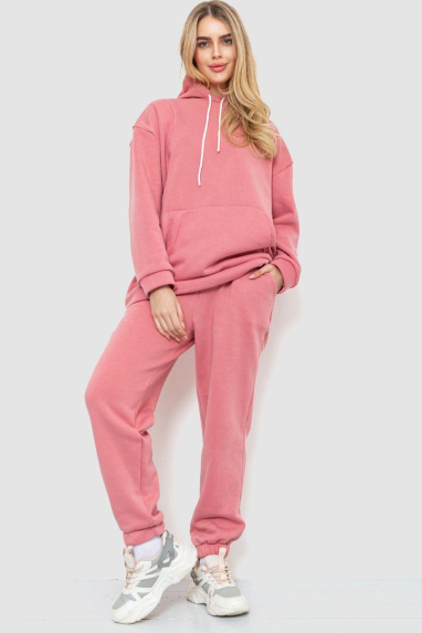 Спорт костюм жіночий на флісі, колір пудровий, 214R104 XL, 50, XL