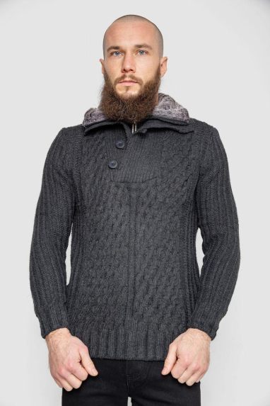 Светр чоловічий, колір темно-сірий, 214R10331 XL, 50, XL