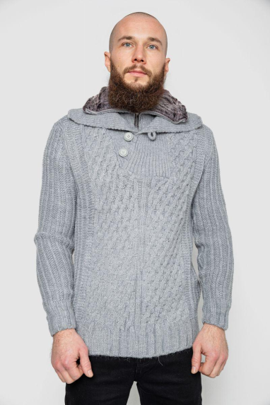 Светр чоловічий, колір сірий, 214R10331 XL, 50, XL