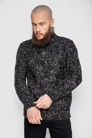 Светр чоловічий, колір чорно-сірий, 214R10323 XL, 50, XL