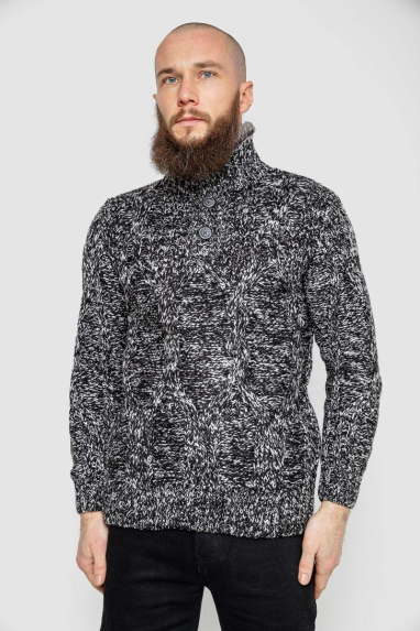 Светр чоловічий, колір чорно-білий, 214R10323 XL, 50, XL