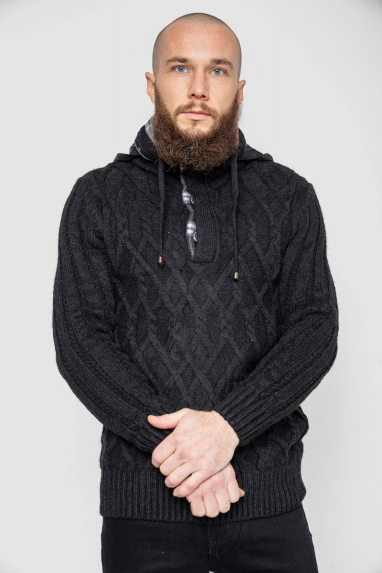 Светр чоловічий, колір чорний, 214R10314 XL, 50, XL