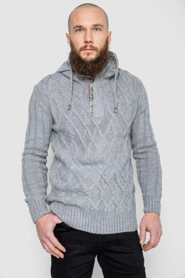 Светр чоловічий, колір сірий, 214R10314 XL, 50, XL