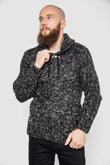 Светр чоловічий, колір чорно-сірий, 214R10303 XL, 50, XL