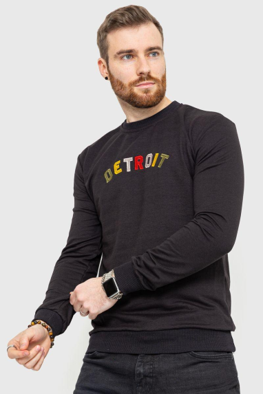 Світшот чоловічий демісезонний, колір чорний, 208R0204 XL, 50, XL