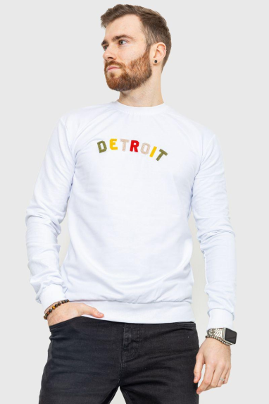 Світшот чоловічий демісезонний, колір білий, 208R0204 XXL, 52, XXL