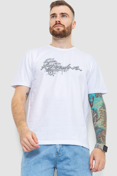 Футболка чоловіча батал, колір білий, 208R019 5XL, 58, 5XL