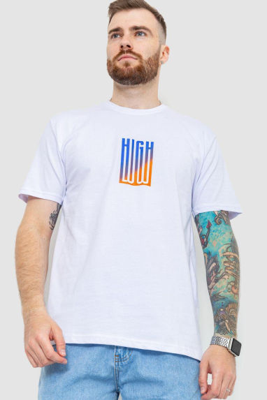 Футболка чоловіча батал, колір білий, 208R018 XXXL, 54, XXXL