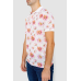 Поло чоловіче з принтом, колір біло-рожевий, 247R306 XL, 50, XL