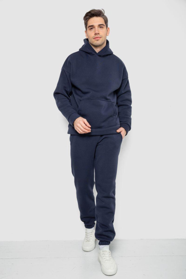 Спорт костюм чоловічий на флісі, колір темно-синій, 177R235 XL, 50, XL