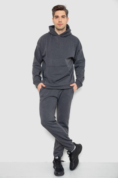 Спорт костюм чоловічий на флісі, колір темно-сірий, 177R235 XL, 50, XL