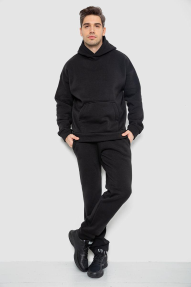 Спорт костюм чоловічий на флісі, колір чорний, 177R235-1 Ager, XL, 50, XL