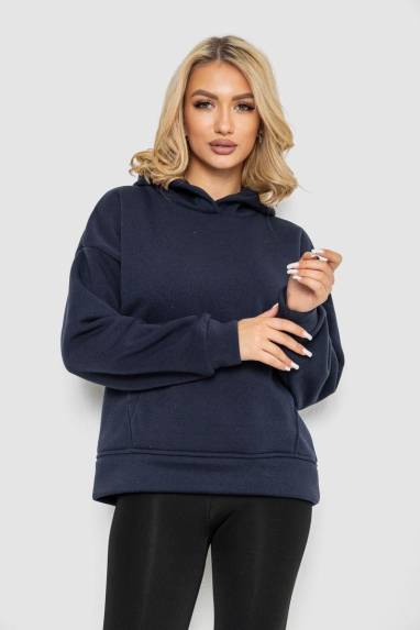 Худі жіночий на флісі, колір темно-синій, 177R057 XXL