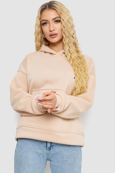 Худі жіночий на флісі, колір світло-бежевий, 177R057 XXL