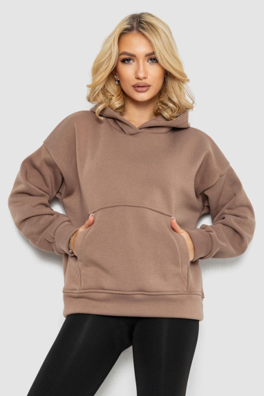 Худі жіночий на флісі, колір мокко, 177R057 50, XL