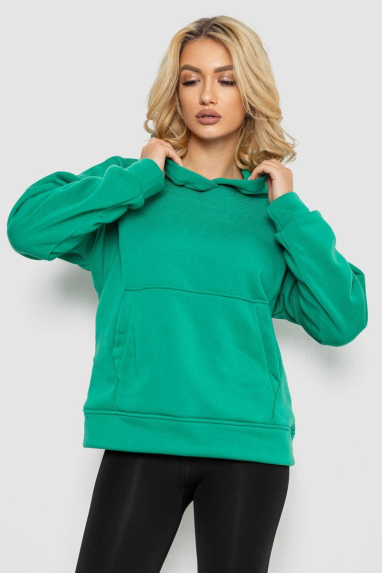 Худі жіночий на флісі, колір зелений, 177R057 50, XL