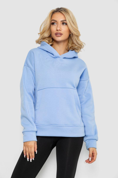 Худі жіночий на флісі, колір блакитний, 177R057 50, XL
