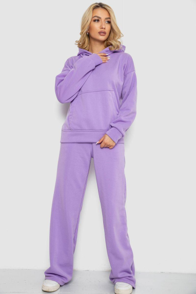 Спортивний костюм жіночий на флісі, колір бузковий, 177R056 XS, 42, XS