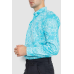 Сорочка чоловіча з принтом, колір блакитний, 247R115 XL, 50, XL