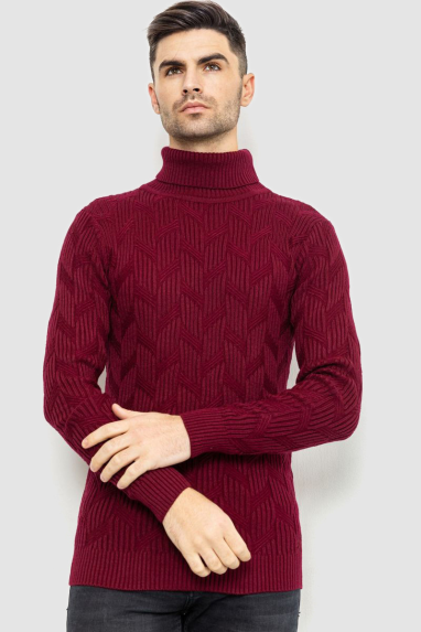 Светр чоловічий, колір бордовий, 161R1034 XXL, 52, XXL