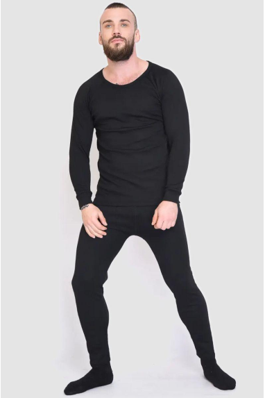 Термобілизна чоловіча утеплена, колір чорний, 131R153108 XL, 50, XL