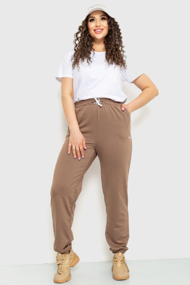 Спорт штани жіночі демісезонні, колір мокко, 129R1488 XXL, 52, XXL