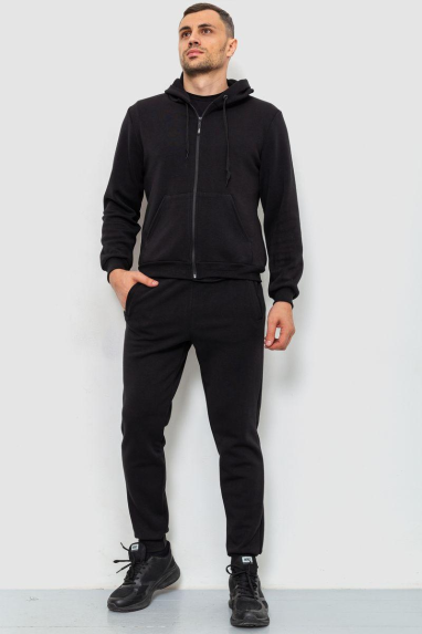 Спорт костюм чоловічий двонитка, колір чорний, 119R200-5 XL, 50, XL
