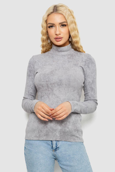 Гольф жіночий в рубчик, колір сірий, 102R5267 XXL-XXXL