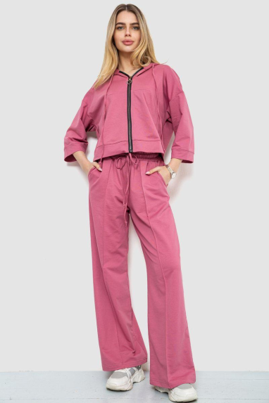 Спорт костюм жіночий двонитка, колір темно-пудровий, 102R5247 L-XL