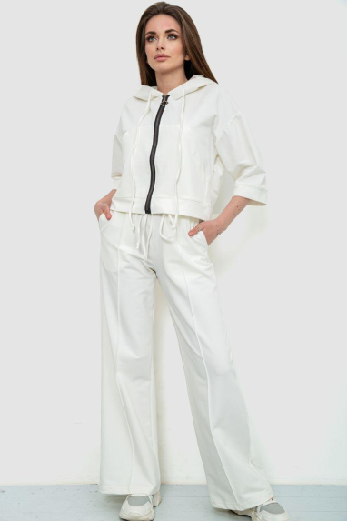Спорт костюм жіночий двонитка, колір молочний, 102R5247 L-XL