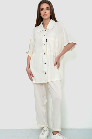 Костюм жіночий, колір молочний, 102R5227 L-XL