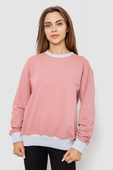 Світшот жіночий на манжеті, колір пудровий, 102R381 XXL-XXXL