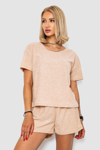Жіноча піжама, колір бежевий, 102R367 L-XL