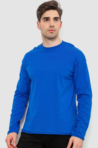 Чоловічий лонгслів однотонний, колір електрик, 102R3308 XXL-XXXL
