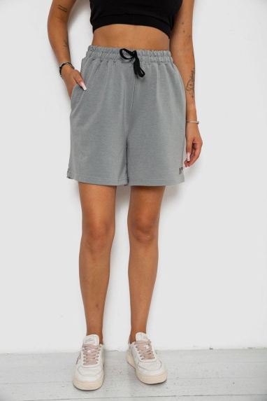 Шорти жіночі однотонні, колір сірий, 238R777 XXL, 52, XXL