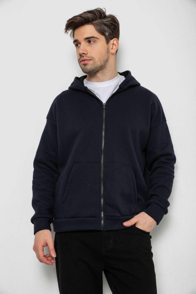 Кофта чоловіча на флісі з капюшоном, колір темно-синій, 238R58697-1 XXL, 52, XXL