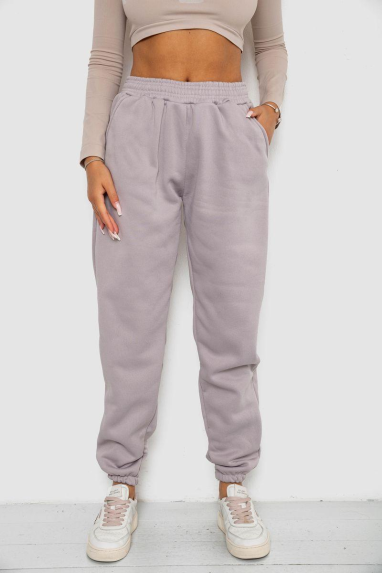 Спортивні штани жіночі на флісі, колір світло-сірий, 238R58671 XXL, 52, XXL
