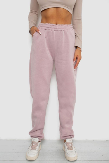 Спортивні штани жіночі на флісі, колір пудровий, 238R58671 XXL, 52, XXL