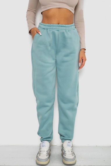 Спортивні штани жіночі на флісі, колір оливковий, 238R58671 XXXL, 54, XXXL